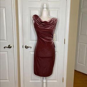 Eliza J Velvet Sheath Draped Cocktail Dress Size 2 NWT